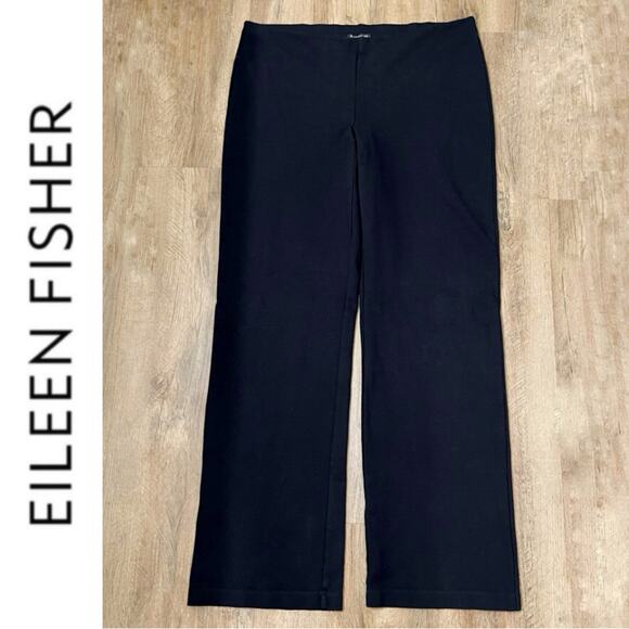 Eileen Fisher Women's Black Wide-Leg Toruser Pants Size Medium - Picture 1 of 10